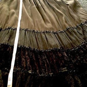 Black cotton, velvet and lace skirt